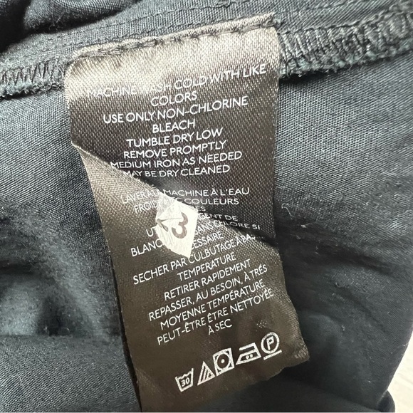 Anthropologie‎ Black Tunic Top Long Sleeve Collared V Neck Womens Medium Buttons - Picture 8 of 11